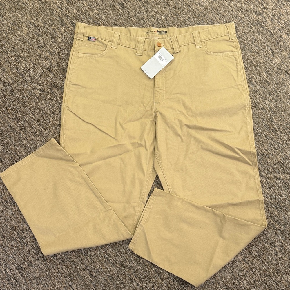 Carhartt Men's FR Relaxed Straight Rigby Pant, Dark Khaki, W46 x L34
